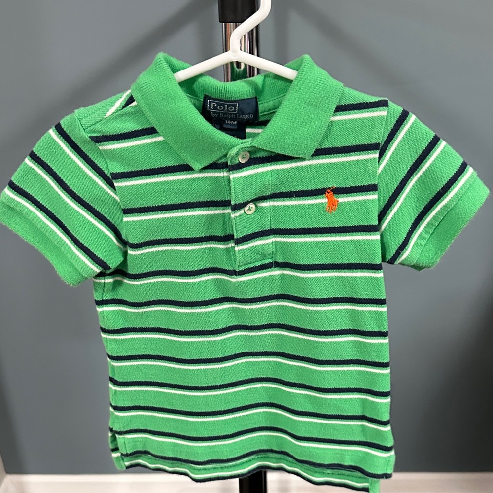 Polo by Ralph Lauren Kids Polo in Green and White Stripes